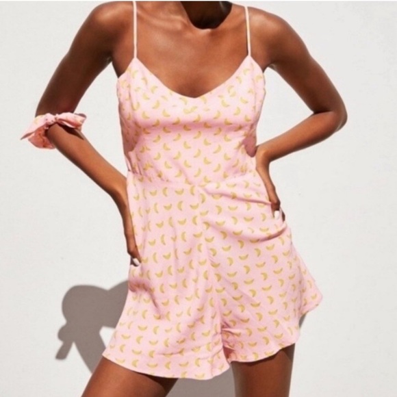 NWOT ZARA Banana Print Romper Size S - Picture 1 of 7